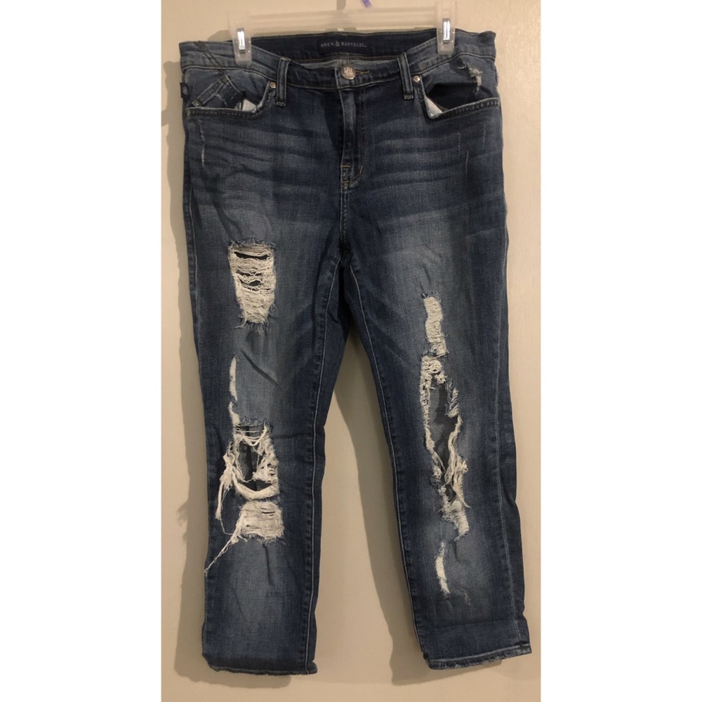Rock & republic ripped Capri / ankle jeans